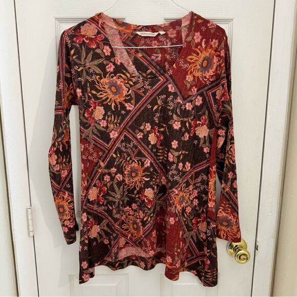 Soft Surroundings Women’s Alisanna Floral Sweater Tunic Size Small Flowy Boho - Picture 1 of 6